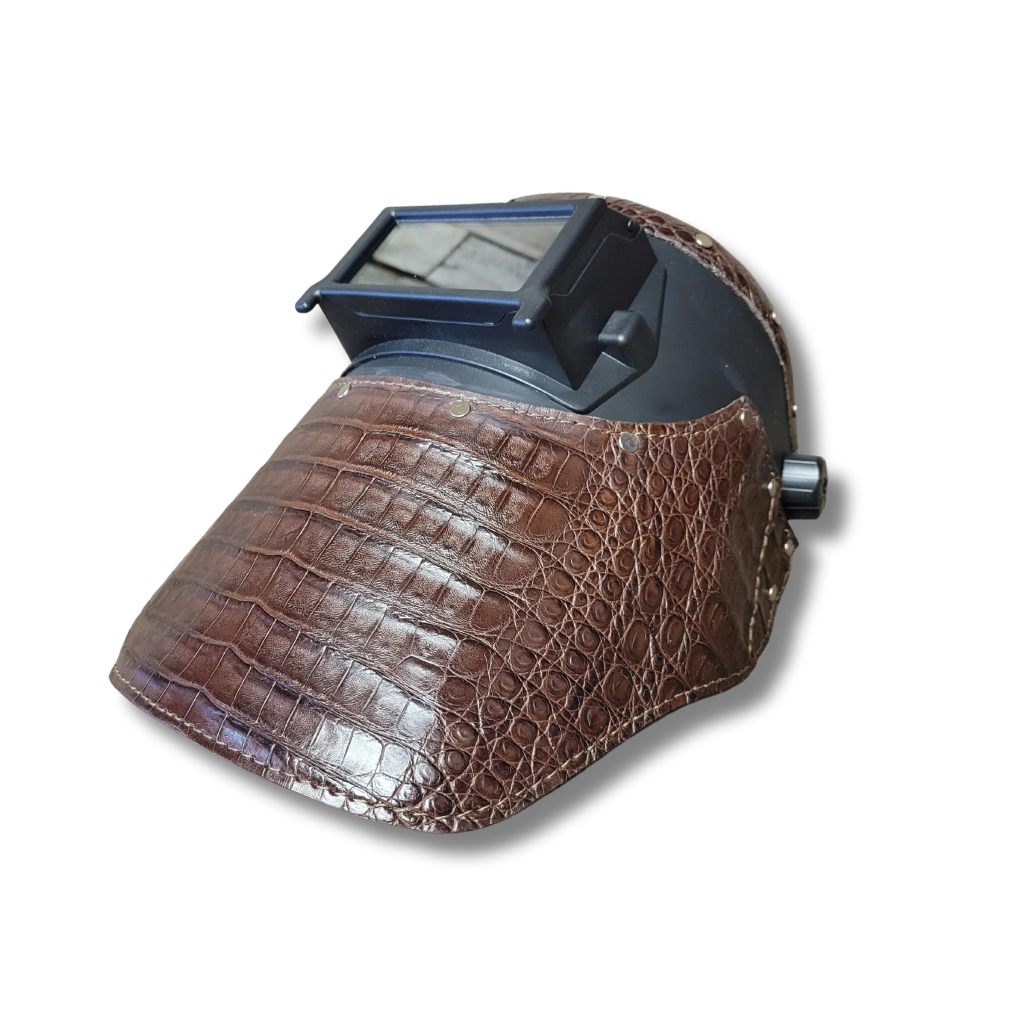 Outlaw Leather - Welding Hood - Chocolate Caiman